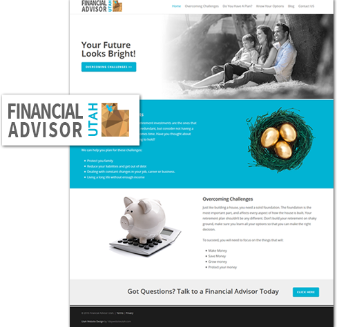 utah web design of financial advisor utah website