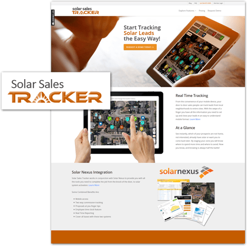 utah web design of solar sales tracker website